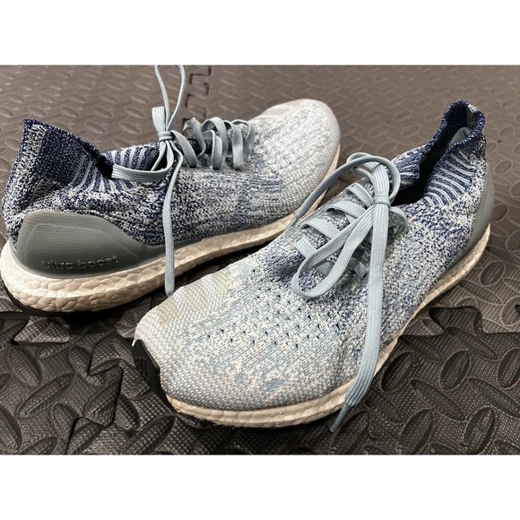 Adidas Mens Ultra Boost Uncaged Gray Light Blue Running Shoes Sneakers Sz 7.5 - Picture 1 of 7